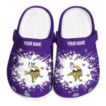 Customized Minnesota Vikings Splatter Background Crocs Best selling