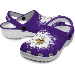 Customized Minnesota Vikings Splatter Background Crocs Best selling