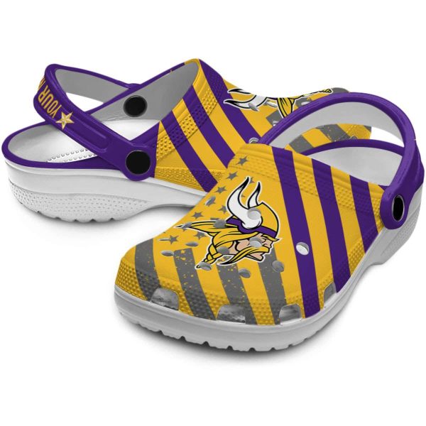 Customized Minnesota Vikings Star Spangled Graphic Crocs Latest Model