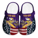 Customized Minnesota Vikings Star Spangled Side Pattern Crocs Best selling