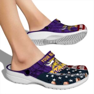Customized Minnesota Vikings Star Spangled Side Pattern Crocs High quality