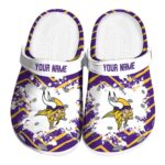 Customized Minnesota Vikings Zigzag Paint Burst Crocs Best selling