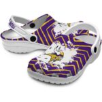 Customized Minnesota Vikings Zigzag Paint Burst Crocs Best selling