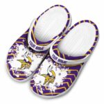 Customized Minnesota Vikings Zigzag Paint Burst Crocs Best selling
