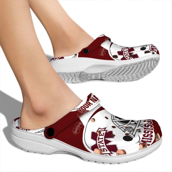 Customized Mississippi State Bulldogs Football Helmet Crocs High quality