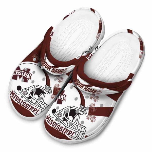 Customized Mississippi State Bulldogs Football Helmet Crocs Trendy