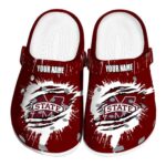 Customized Mississippi State Bulldogs Splash Motif Background Crocs Best selling