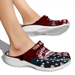 Customized Mississippi State Bulldogs Star Spangled Side Pattern Crocs High quality