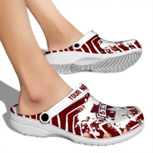 Customized Mississippi State Bulldogs Zigzag Paint Burst Crocs High quality
