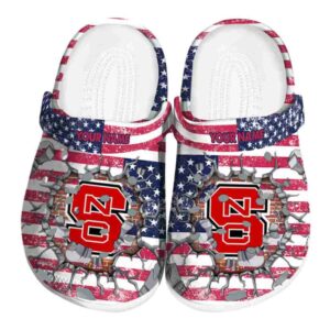 Customized NC State Wolfpack Freedom Splinter Crocs Best selling