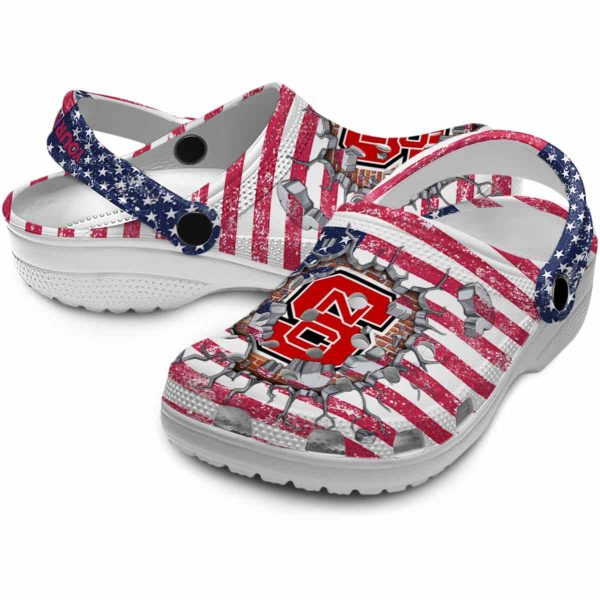 Customized NC State Wolfpack Freedom Splinter Crocs Latest Model