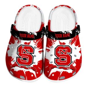 Customized NC State Wolfpack Splatter Pattern Crocs Best selling