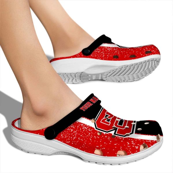 Customized NC State Wolfpack Vertical Stripes Crocs High quality