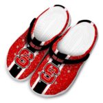 Customized NC State Wolfpack Vertical Stripes Crocs Best selling