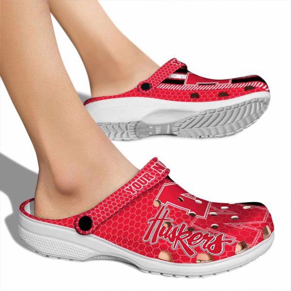 Customized Nebraska Cornhuskers Contrasting Stripes Crocs High quality