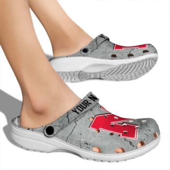 Customized Nebraska Cornhuskers Cracked Texture Crocs High quality