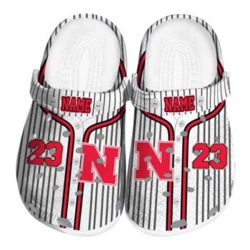 Customized Nebraska Cornhuskers Pinstripe Pattern Crocs Best selling