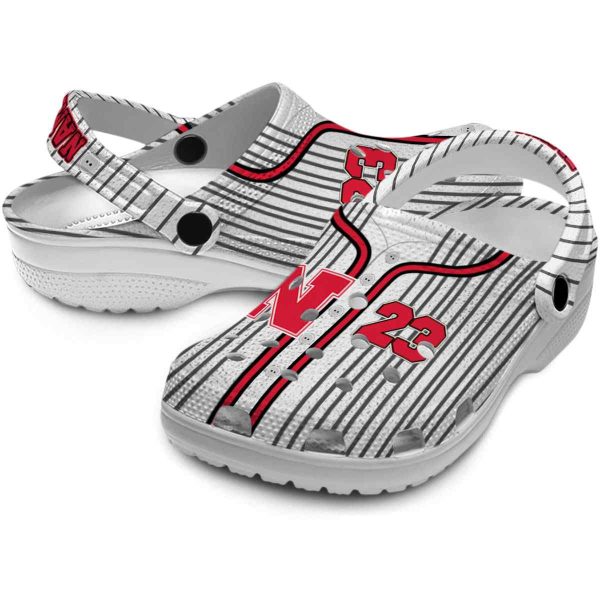 Customized Nebraska Cornhuskers Pinstripe Pattern Crocs Latest Model