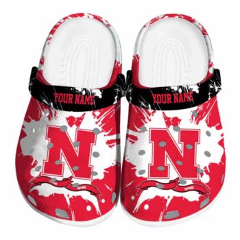 Customized Nebraska Cornhuskers Splatter Pattern Crocs Best selling