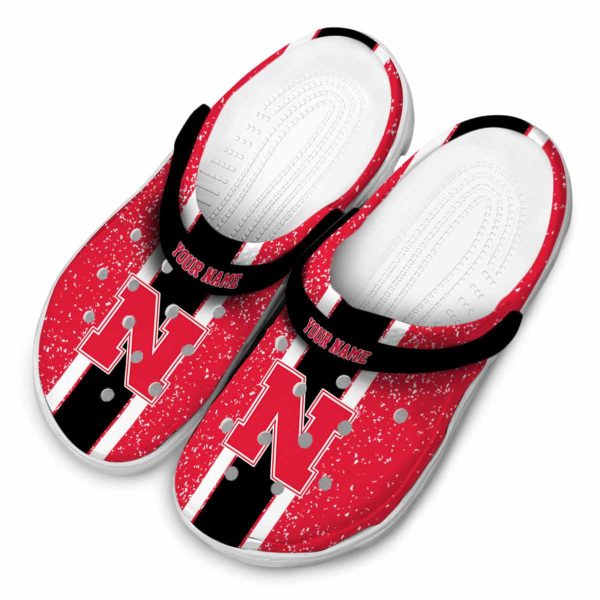 Customized Nebraska Cornhuskers Vertical Stripes Crocs Trendy