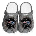 Customized New England Patriots Cracked Ground Texture Crocs Best selling