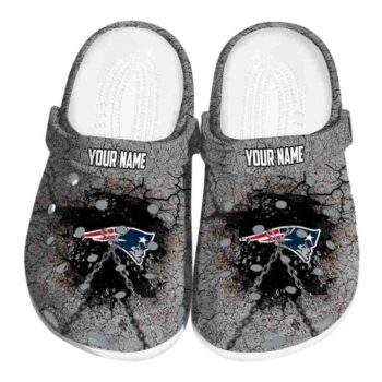 Customized New England Patriots Cracked Ground Texture Crocs Best selling