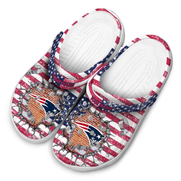Customized New England Patriots Freedom Splinter Crocs Trendy