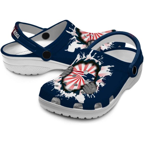 Customized New England Patriots Gripping Hand Crocs Latest Model