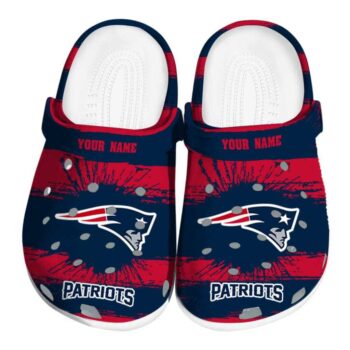 Customized New England Patriots Paint Splatter Graphics Crocs Best selling