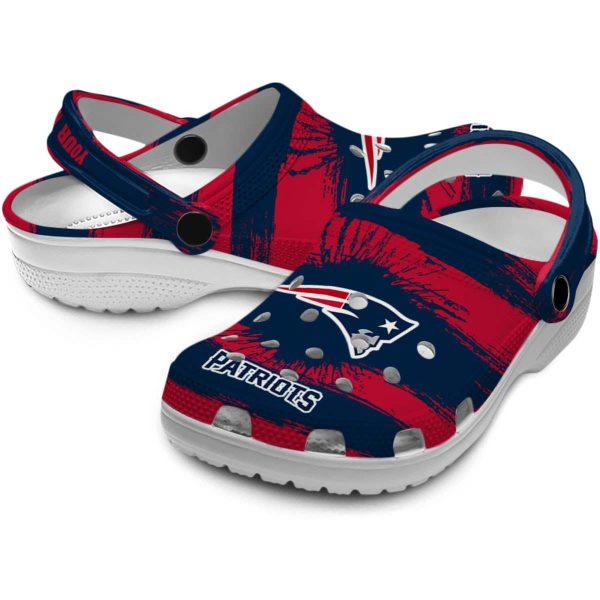 Customized New England Patriots Paint Splatter Graphics Crocs Latest Model