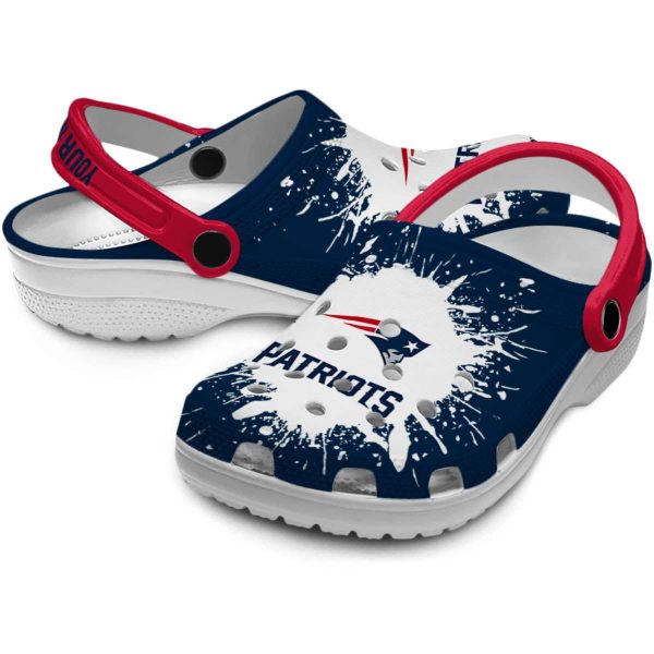 Customized New England Patriots Splash Art Crocs Latest Model