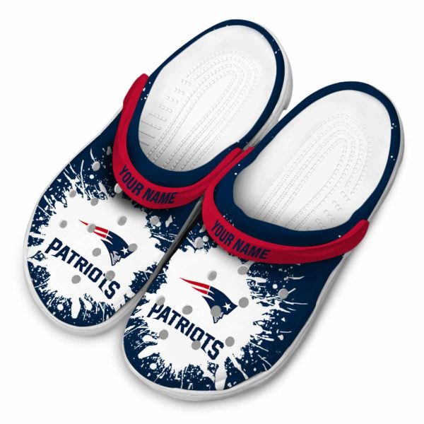 Customized New England Patriots Splash Art Crocs Trendy