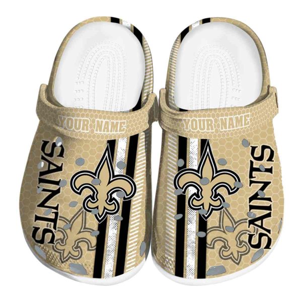 Customized New Orleans Saints Contrasting Stripes Crocs Best selling