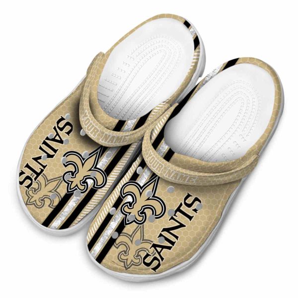 Customized New Orleans Saints Contrasting Stripes Crocs Trendy