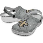 Customized New Orleans Saints Cracked Texture Crocs Best selling