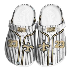 Customized New Orleans Saints Pinstripe Pattern Crocs Best selling