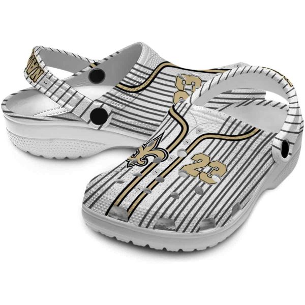 Customized New Orleans Saints Pinstripe Pattern Crocs Latest Model