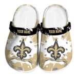 Customized New Orleans Saints Splatter Pattern Crocs Best selling
