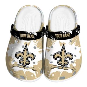 Customized New Orleans Saints Splatter Pattern Crocs Best selling