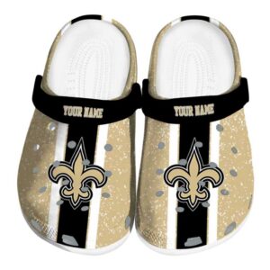 Customized New Orleans Saints Vertical Stripes Crocs Best selling