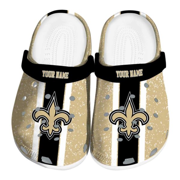 Customized New Orleans Saints Vertical Stripes Crocs Best selling