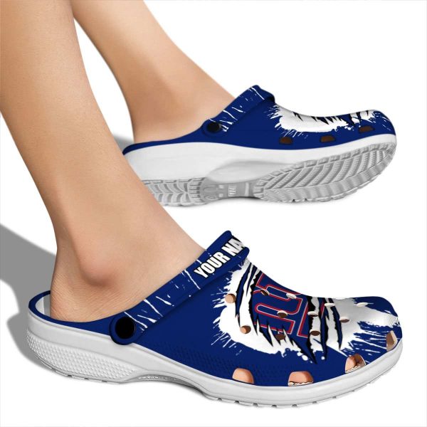 Customized New York Giants Splash Motif Background Crocs High quality