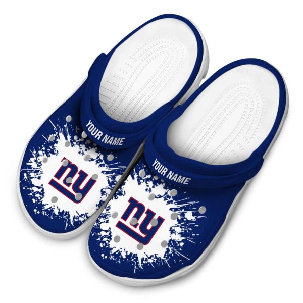 Customized New York Giants Splatter Background Crocs Trendy