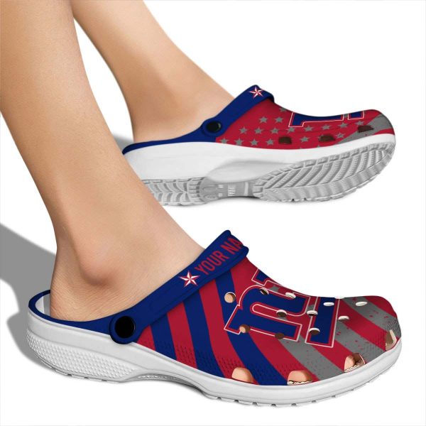 Customized New York Giants Star Spangled Graphic Crocs High quality