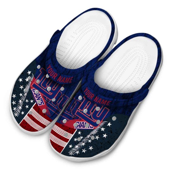Customized New York Giants Star Spangled Side Pattern Crocs Trendy