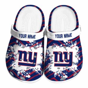 Customized New York Giants Zigzag Paint Burst Crocs Best selling