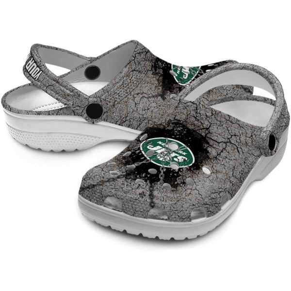 Customized New York Jets Cracked Ground Texture Crocs Latest Model