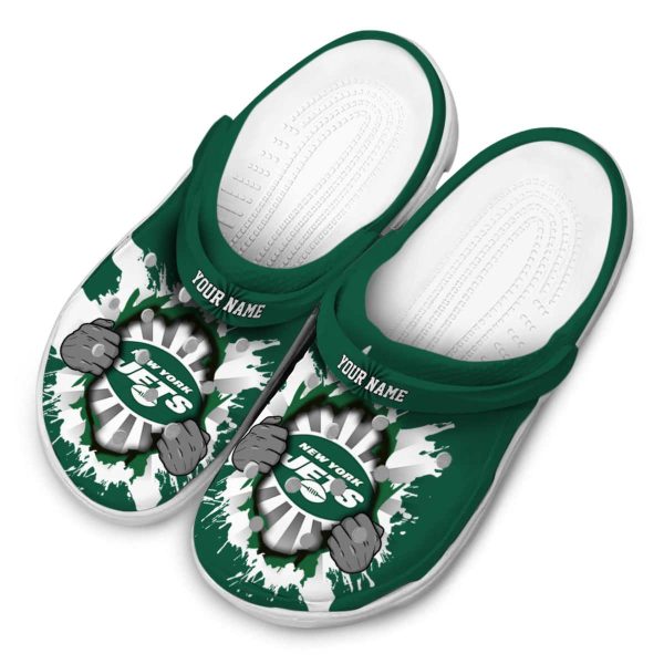 Customized New York Jets Gripping Hand Crocs Trendy