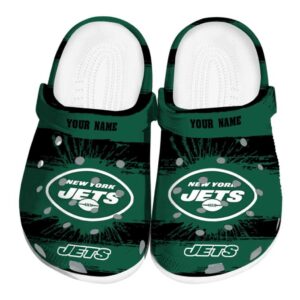 Customized New York Jets Paint Splatter Graphics Crocs Best selling
