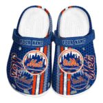 Customized New York Mets Contrasting Stripes Crocs Best selling